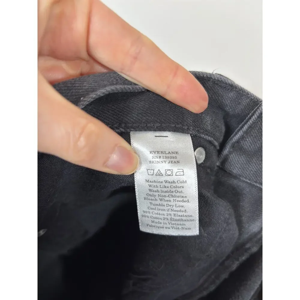 Everlane The Skinny Fit Jeans Mens Size 33 Black Stretch Cotton Tapered Leg